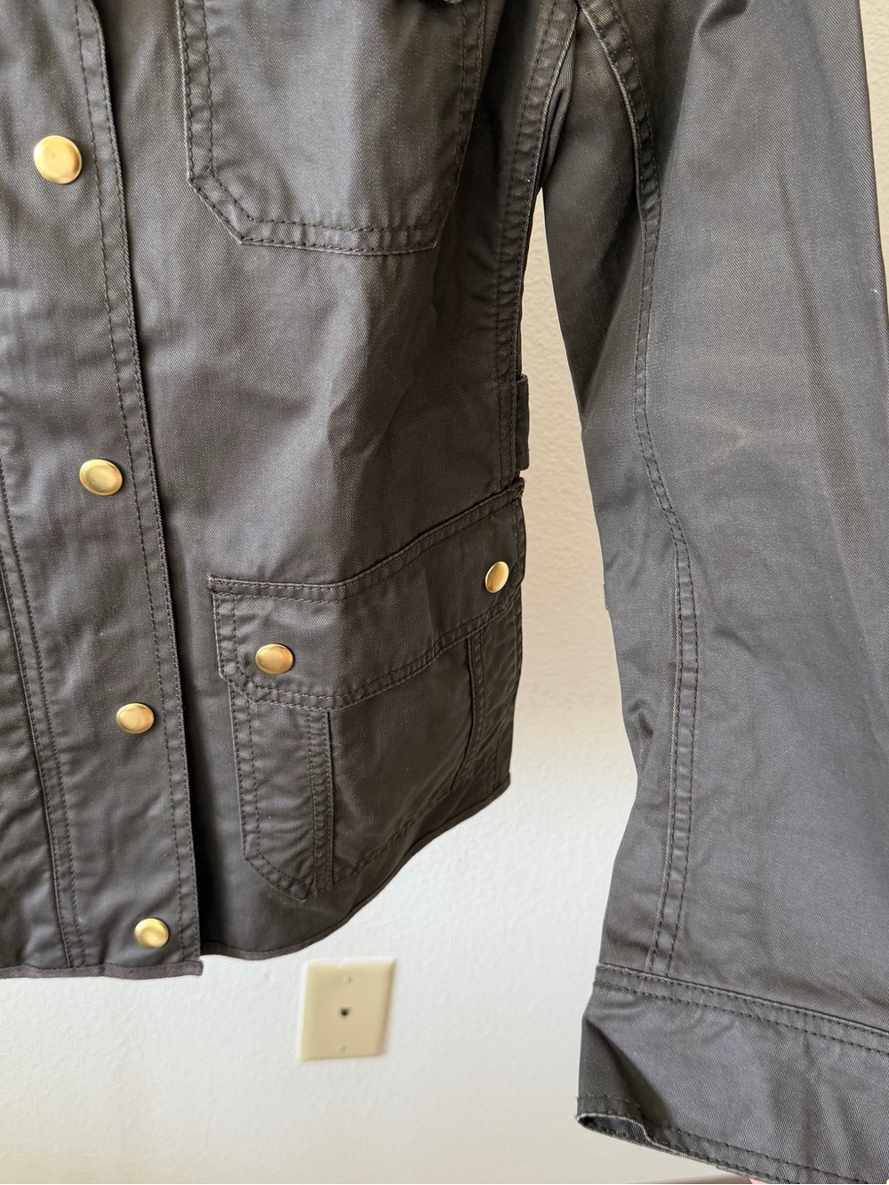J.Crew Olive Utility Field Jacket Waxed Military Safari Women’s S - Picture 3 of 11